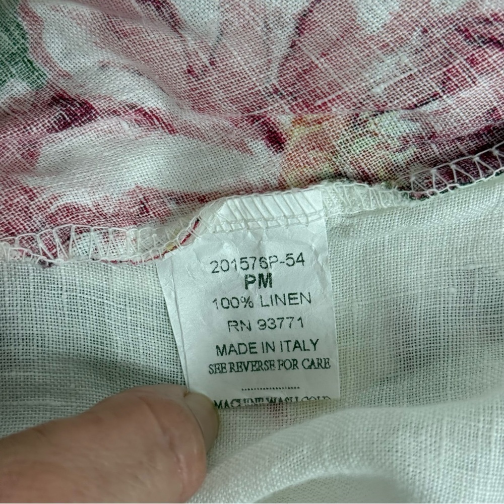 NWT Vasna Italy 100% Linen Floral Tunic Dress White PM - Picture 12 of 12
